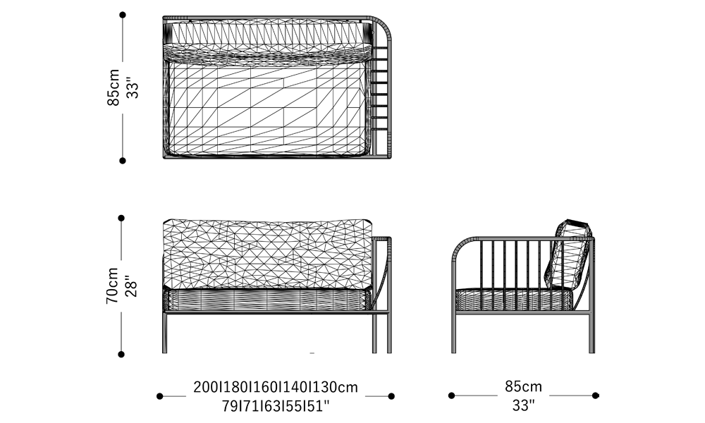 Image of the complete dimensions of the product